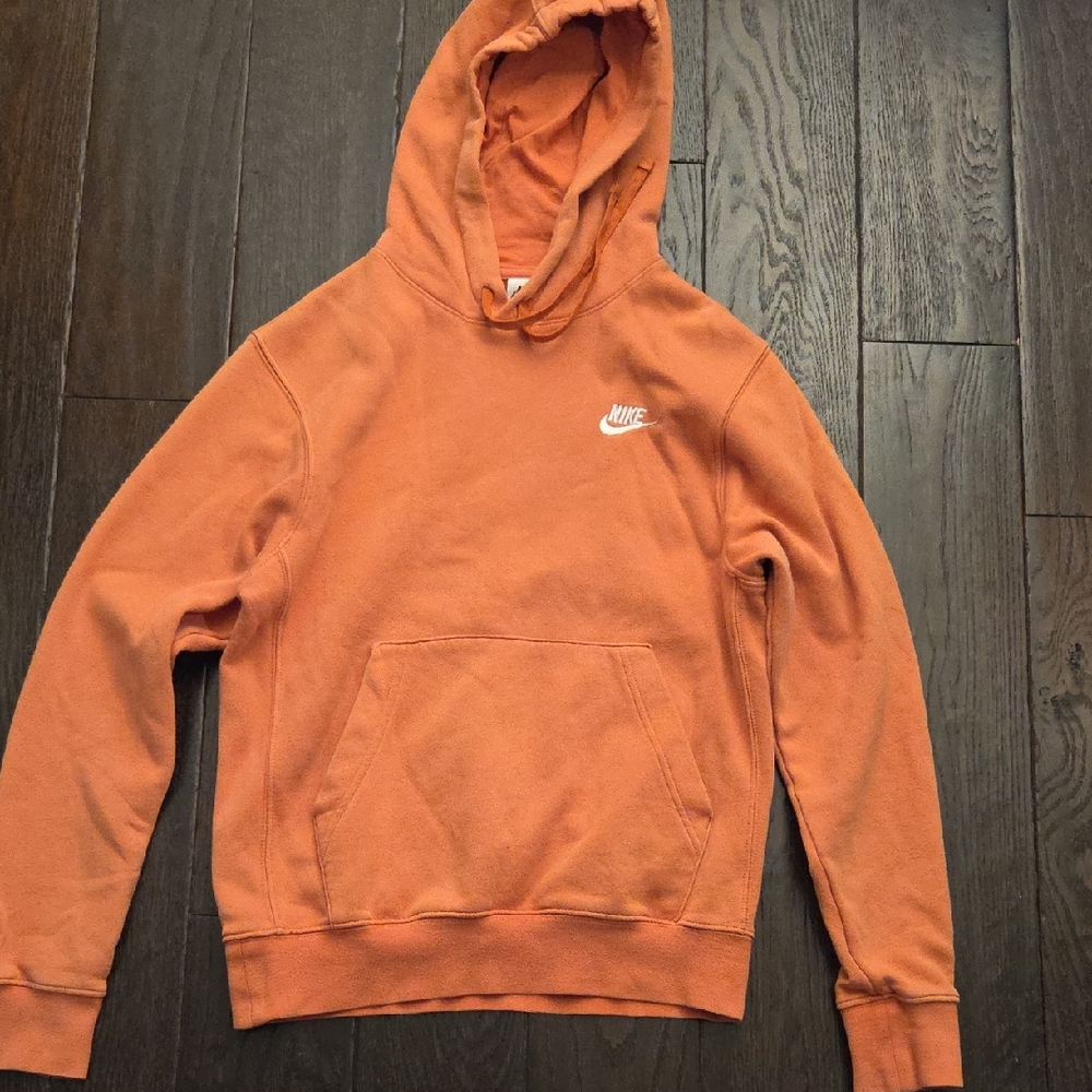 Vintage Nike Men's Orange Hoodie Size XS